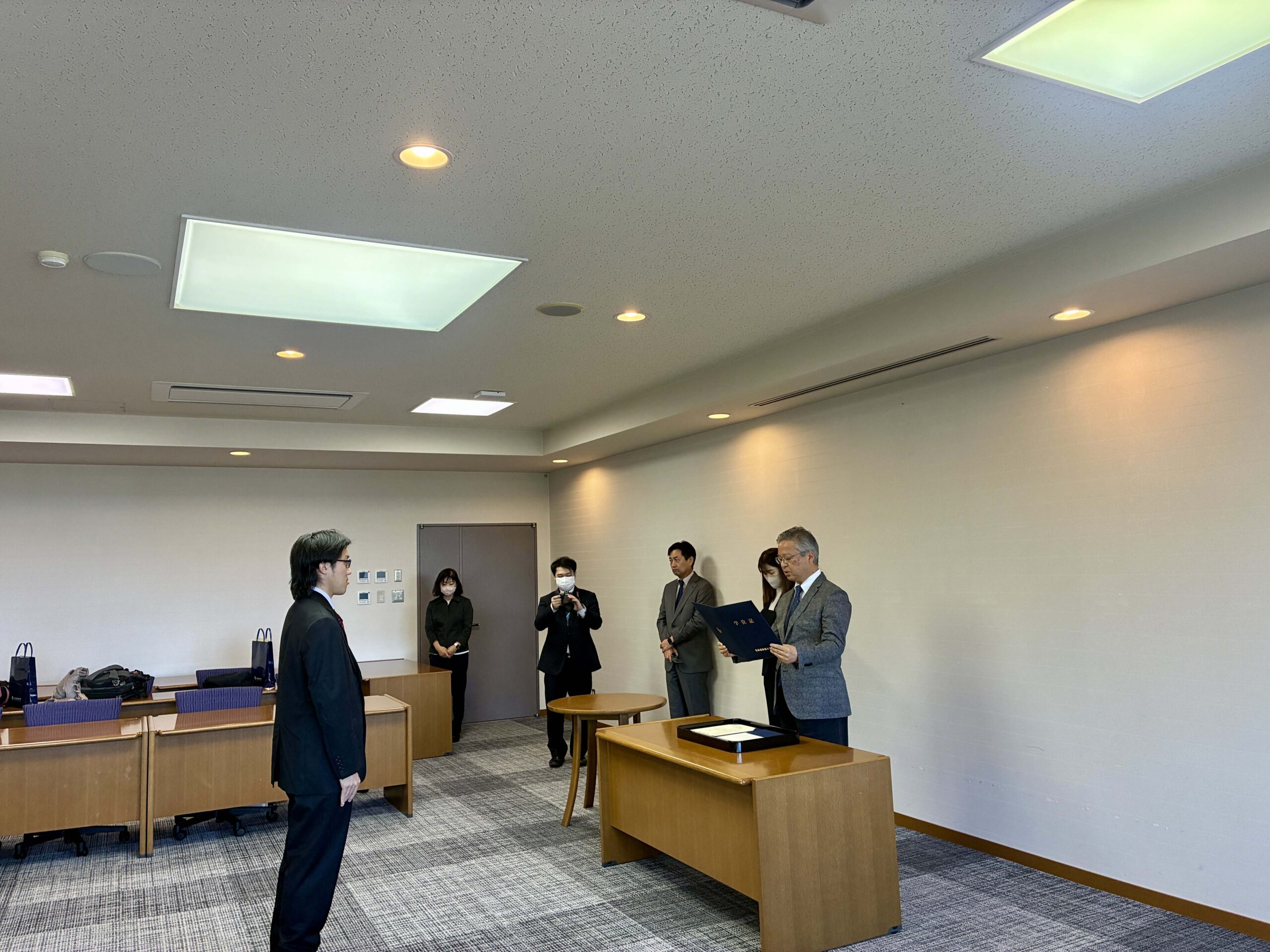 前期末の学位記授与式。